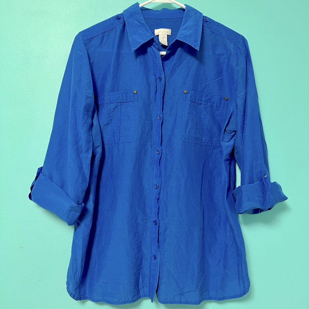 Chicos Cotton/Silk Button Down